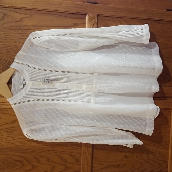 NWT Madewell Sheer Swiss Pintuck Blouse - Picture 3 of 10